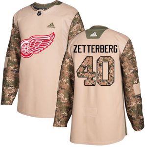 NHL Detroit Red Wings Pelipaita #40 Henrik Zetterberg Authentic Camo Veterans Day Practice